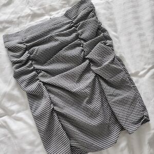 Fashion Nova Black & White Gingham Tube Top